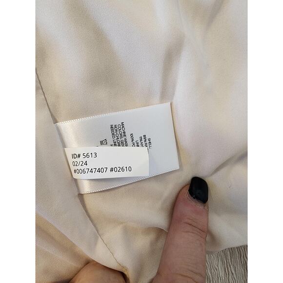 Express Oversized Textured Boyfriend Blazer Suit Jacket Beige Cream sz L - Picture 15 of 16